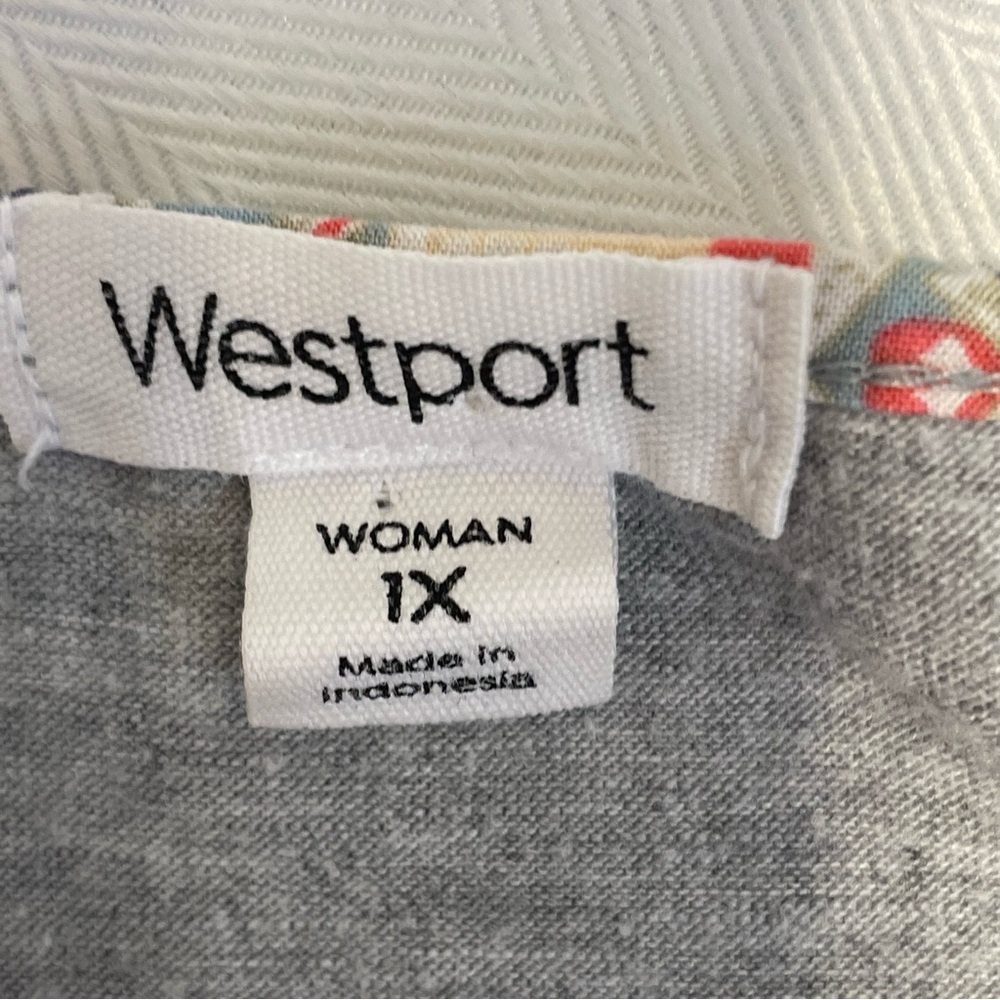Westport - Multicolor Patchwork Short Sleeve Top Women’s Size 1X - Picture 6 of 8